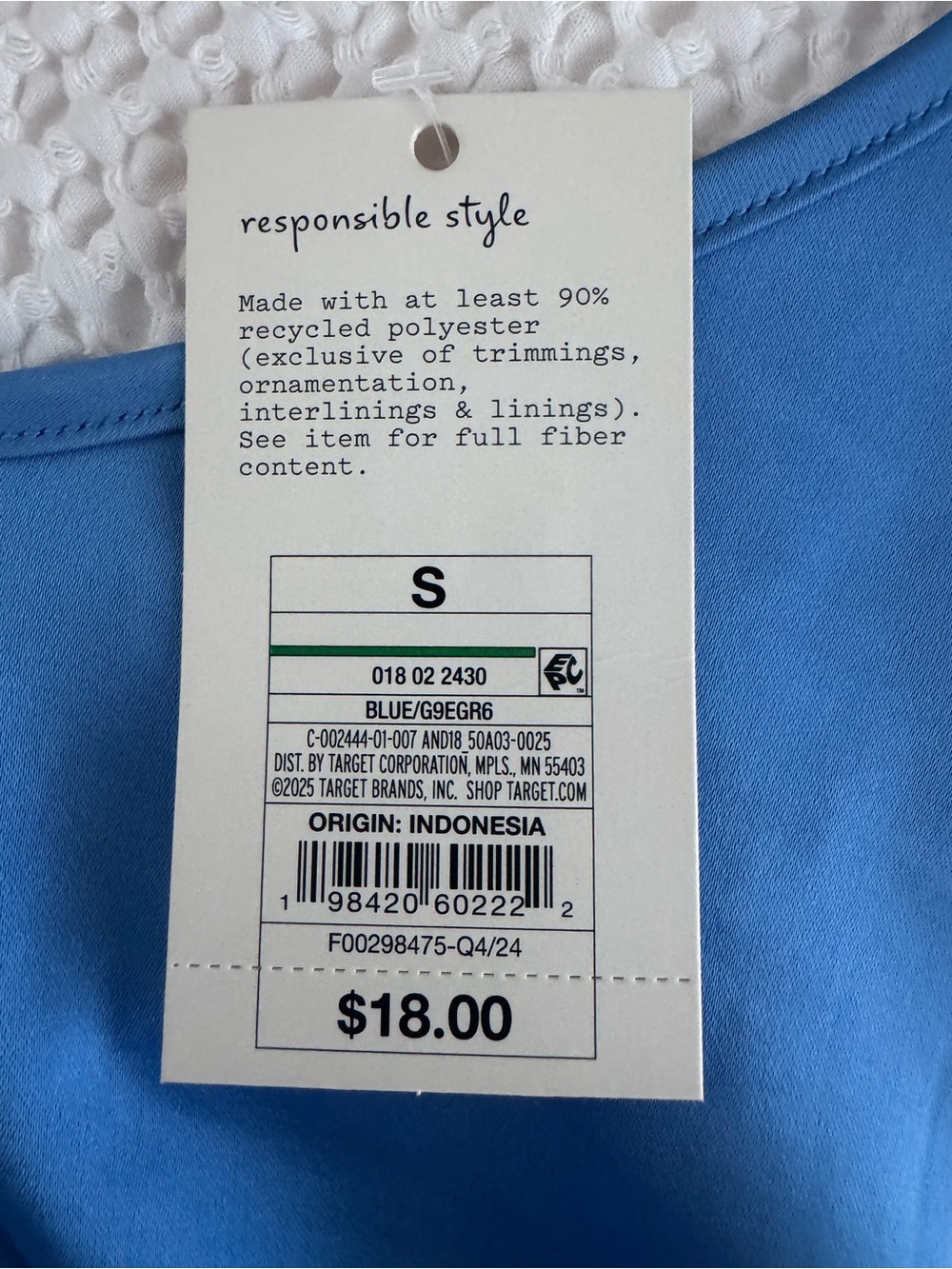 a new day Blue Scoop Neck Tank Top